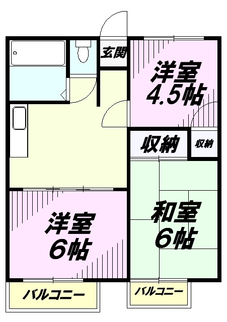 八王子市下恩方町のアパートの間取り