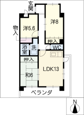 ハイライズ鴨田の間取り