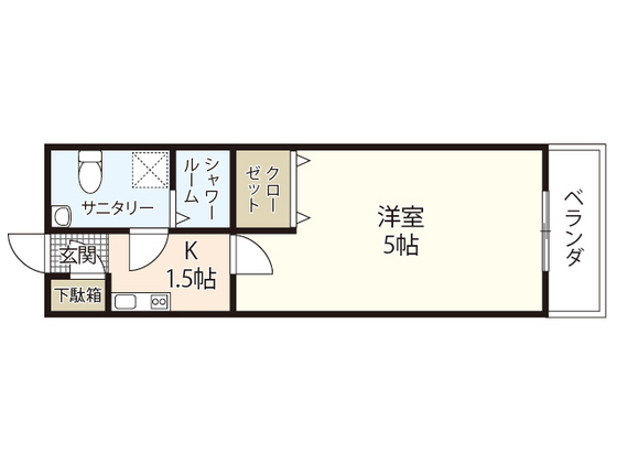 広島県広島市中区三川町（マンション）の賃貸物件の間取り