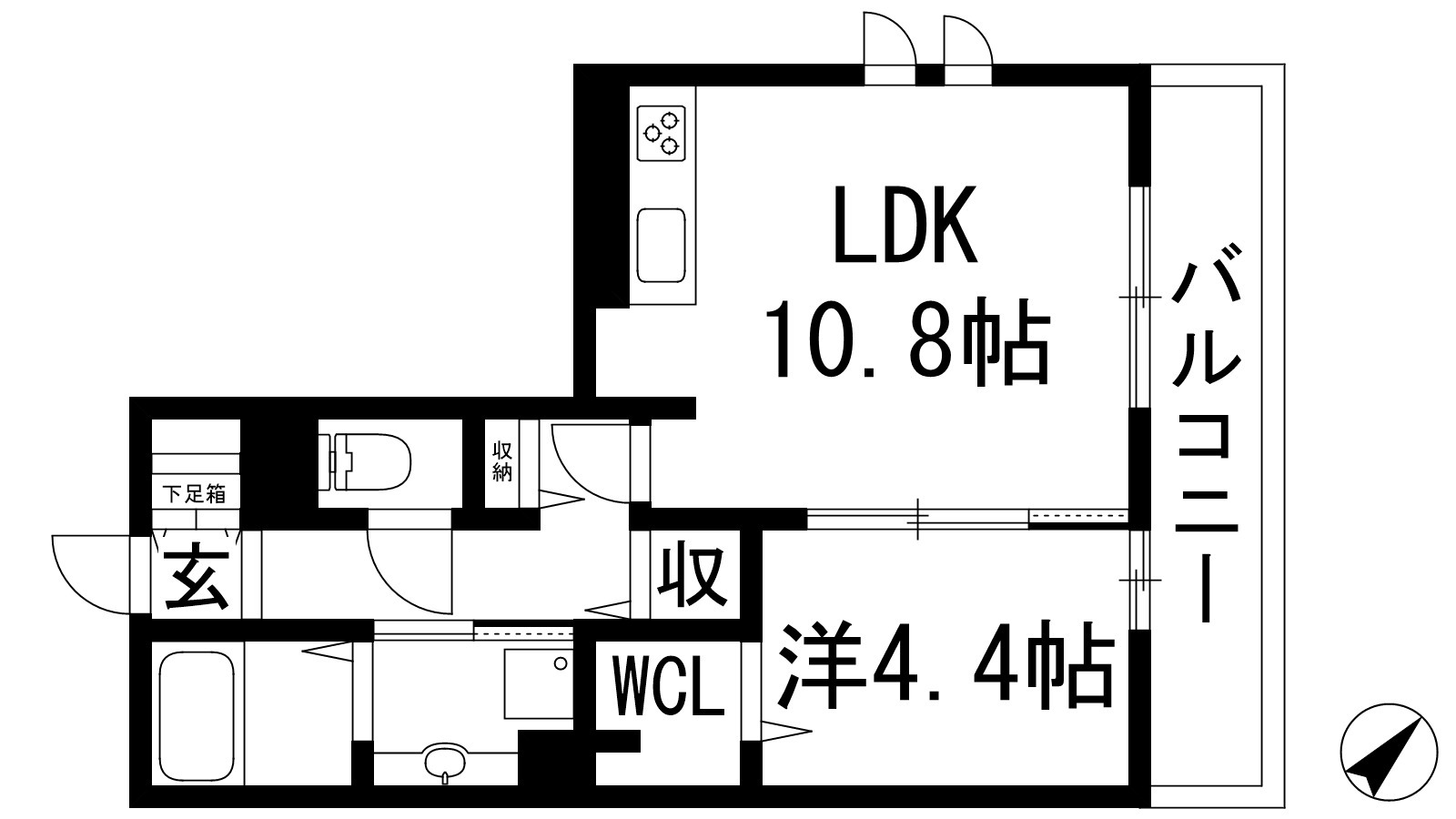 池田市城南のアパートの間取り