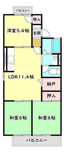 寝屋川市太秦中町のアパートの間取り