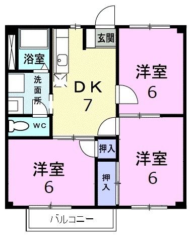 宮城県宮城郡利府町加瀬字野中沢（アパート）の賃貸物件の間取り