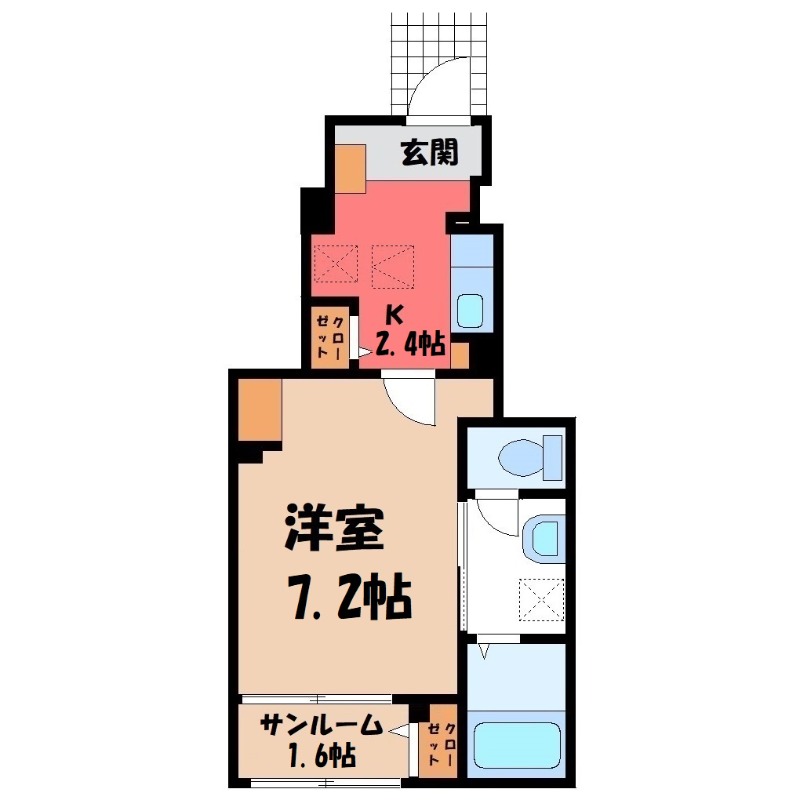 小山市西城南のアパートの間取り