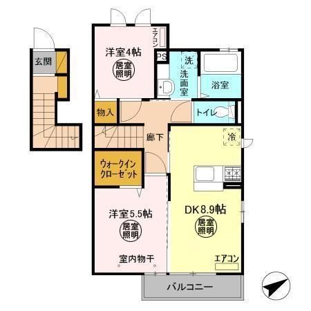 東茨城郡茨城町大字前田のアパートの間取り