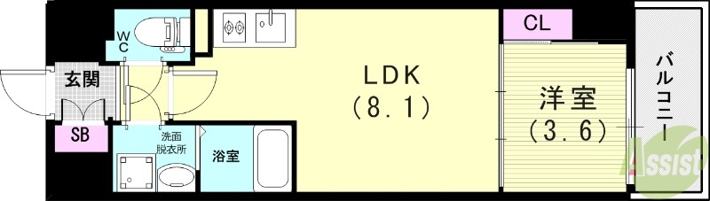 LIVIAZ KOBE LaMerの間取り