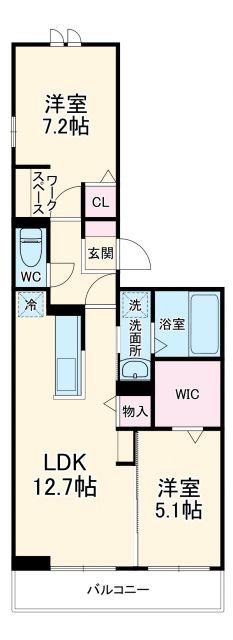 名古屋市瑞穂区中根町のアパートの間取り