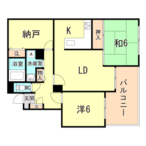 西宮市五月ケ丘のマンションの間取り