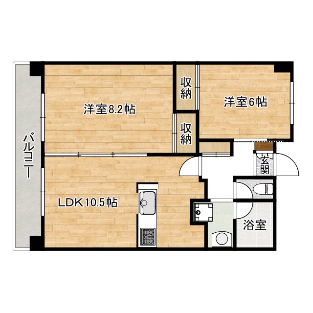 【仙台市宮城野区二十人町のマンションの間取り】