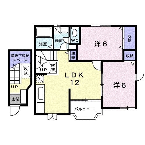 足利市毛野新町のアパートの間取り