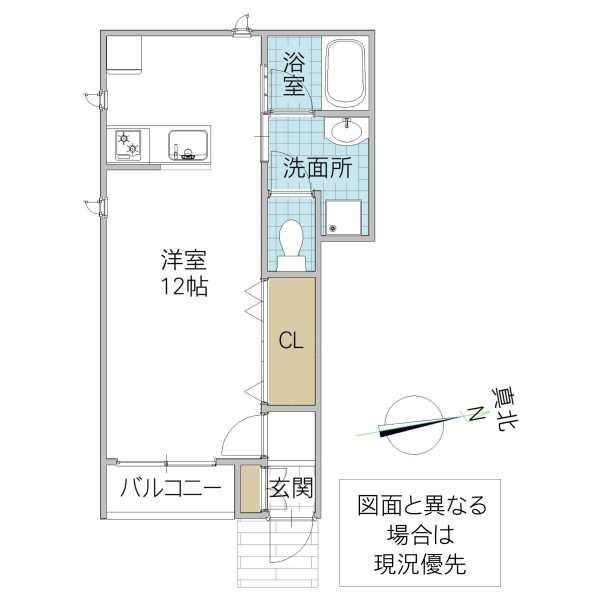 水戸市笠原町のアパートの間取り