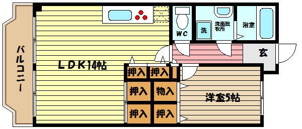 神戸市東灘区魚崎中町のマンションの間取り