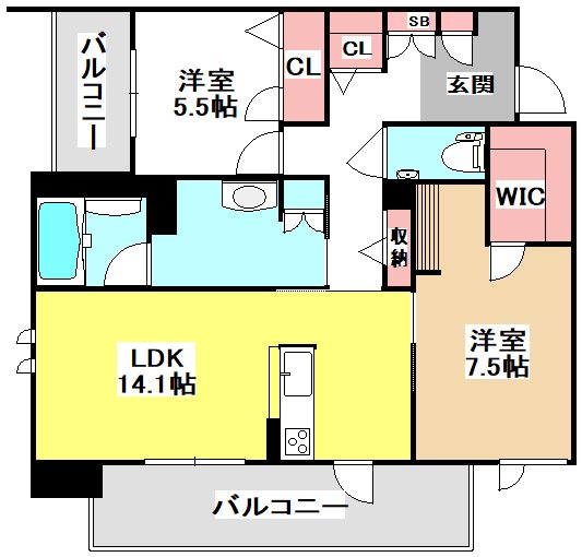 DELIGHT　SQUARE　QUATROの間取り