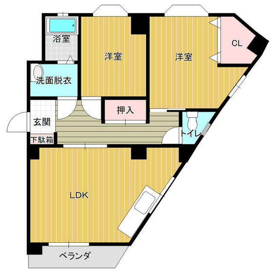 入江コーポ中春日の間取り