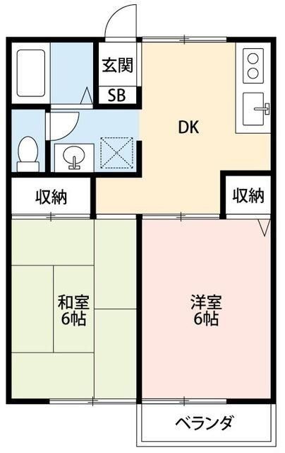 松戸市中和倉のアパートの間取り