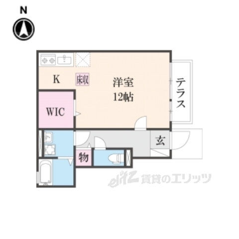 香芝市磯壁のアパートの間取り