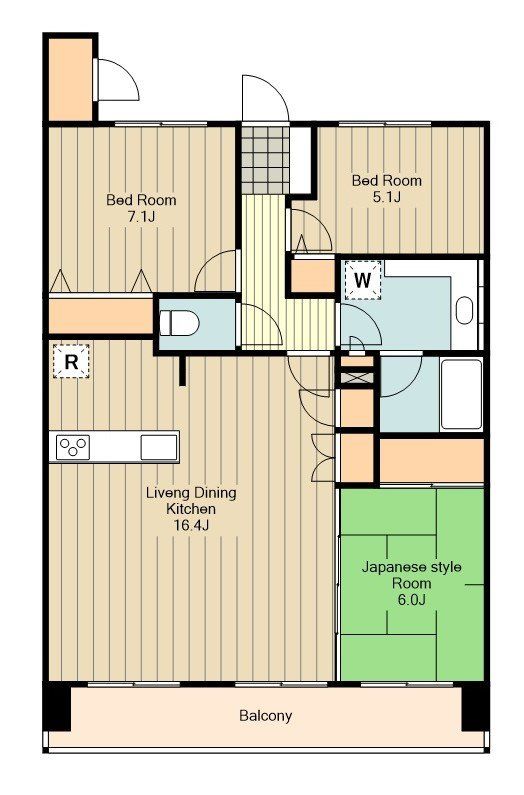 【八王子市横山町のマンションの間取り】