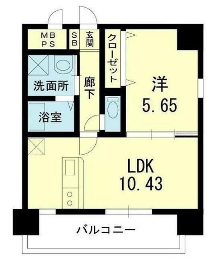 熊本市中央区南坪井町のマンションの間取り