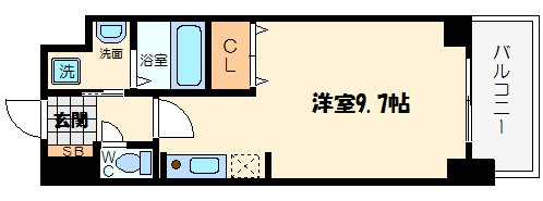 大阪市浪速区塩草のマンションの間取り