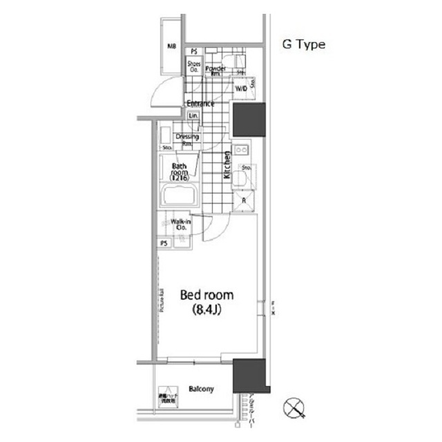 港区赤坂のマンションの間取り