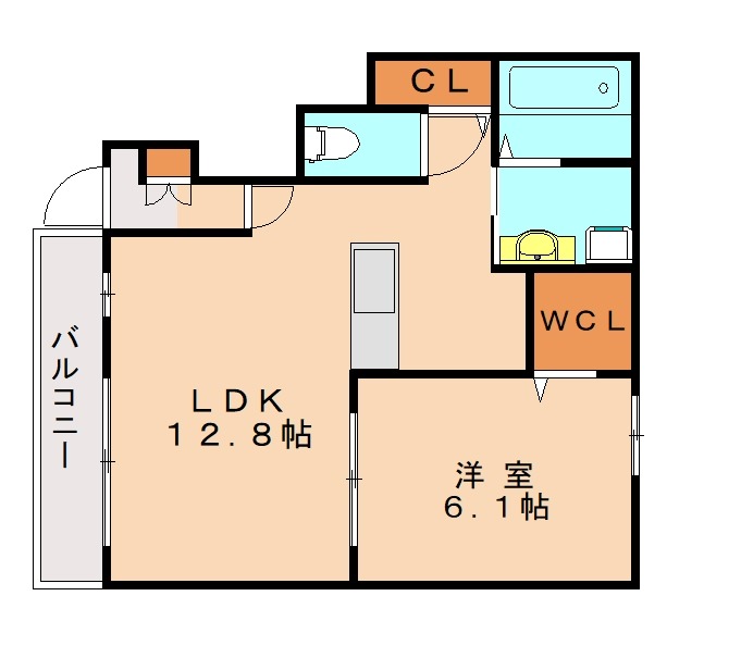 福岡市東区土井のアパートの間取り