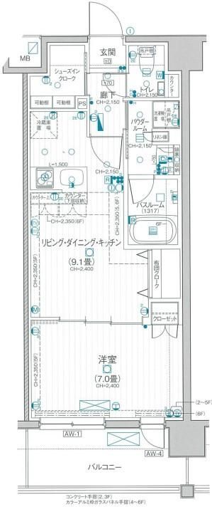 パレステージ江北III　東館の間取り