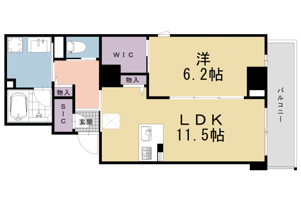 京都市中京区亀屋町のマンションの間取り