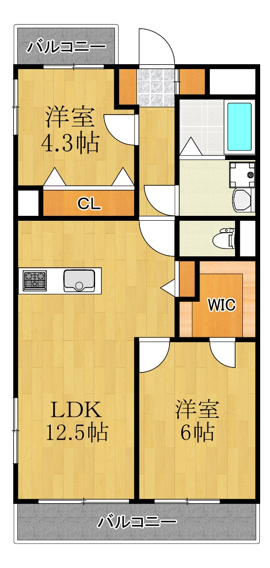 横浜市港北区箕輪町のマンションの間取り