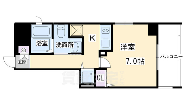 京都市下京区佐竹町のマンションの間取り