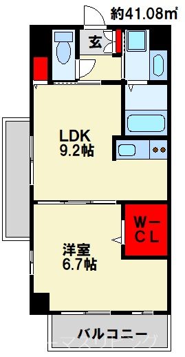 北九州市小倉北区井堀のマンションの間取り