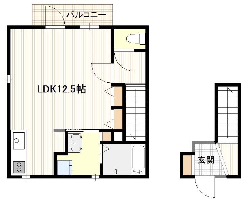 【広島市佐伯区隅の浜のアパートの間取り】