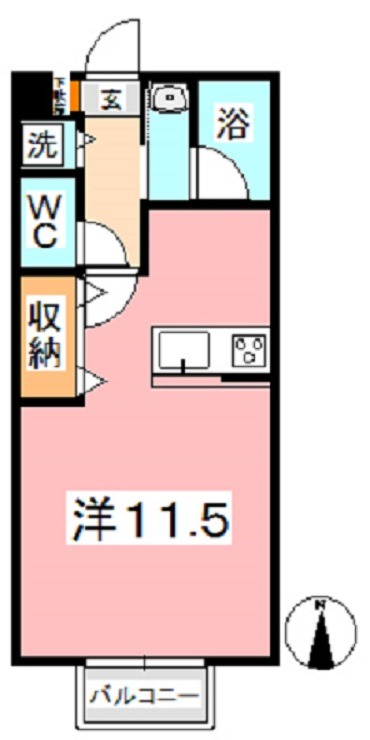 倉敷市生坂のマンションの間取り