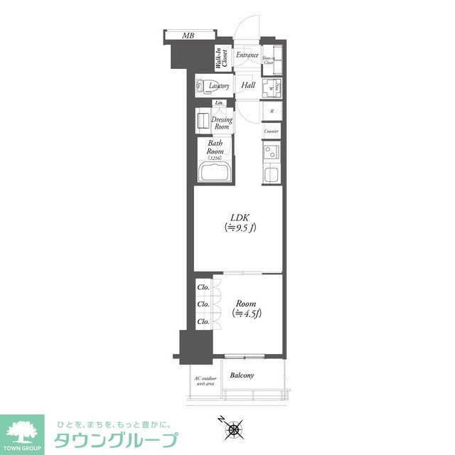 横浜市中区伊勢佐木町のマンションの間取り