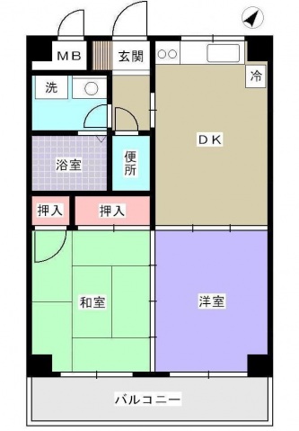 広島市中区江波二本松のマンションの間取り