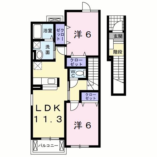 サンリットヒル赤坂Ｂの間取り