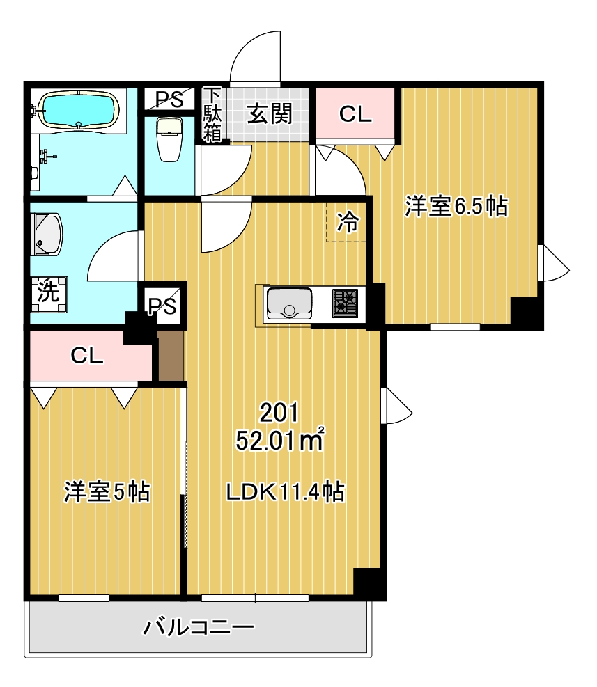 ミライエ花京院の間取り