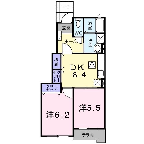 直方市大字頓野のアパートの間取り