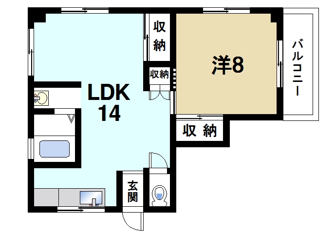 生駒市東菜畑のマンションの間取り