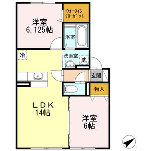 札幌市東区東雁来十条のアパートの間取り