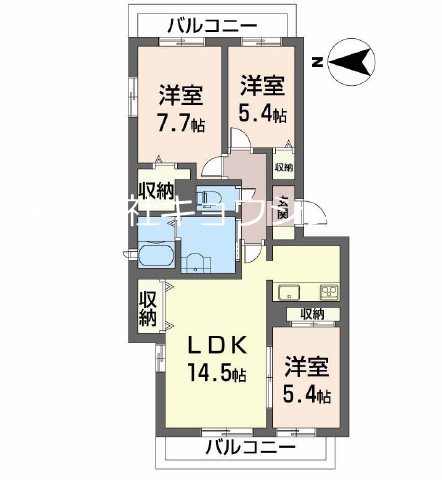 吹田市藤が丘町のマンションの間取り