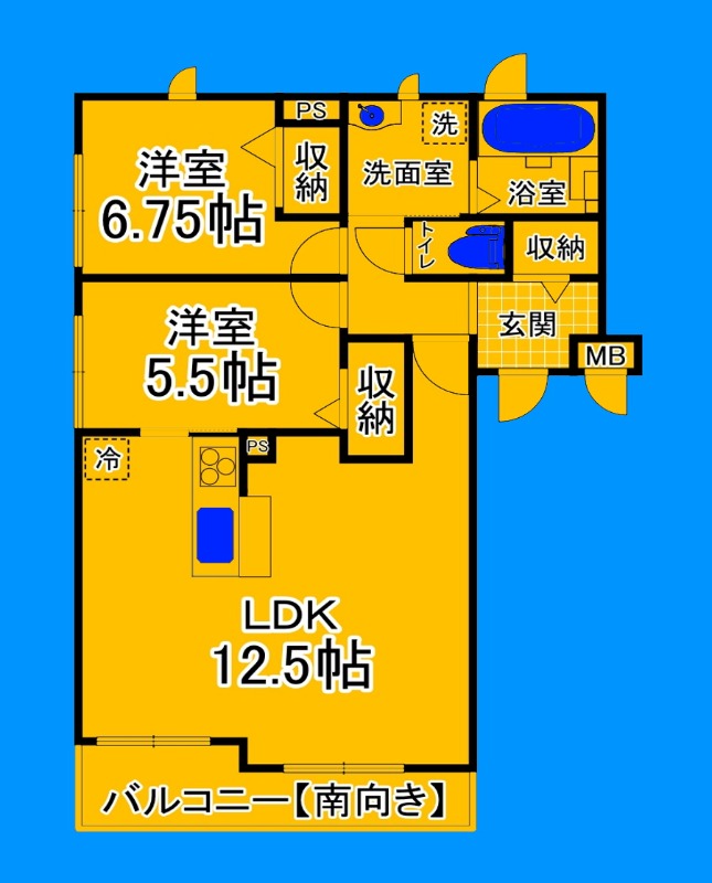 堺市堺区南三国ヶ丘町のマンションの間取り