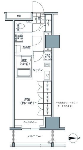 中野区東中野のマンションの間取り
