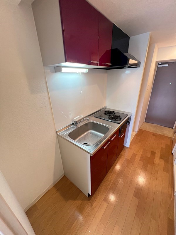 キッチン　２口ガスコンロ付システムキッチンでお料理ラクラク