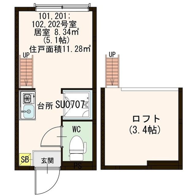 都営大江戸線 東新宿駅 徒歩8分 2階建 築11年の間取り写真