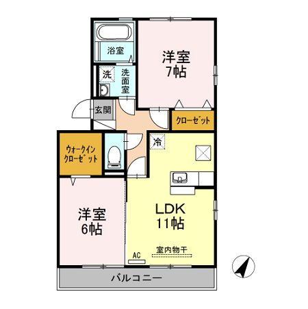 リバブル北高下A棟の間取り