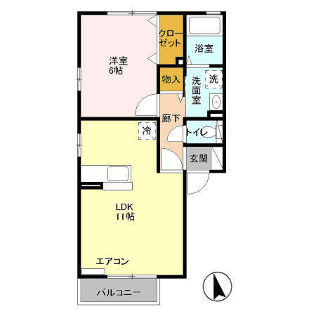 邑楽郡大泉町仙石のアパートの間取り