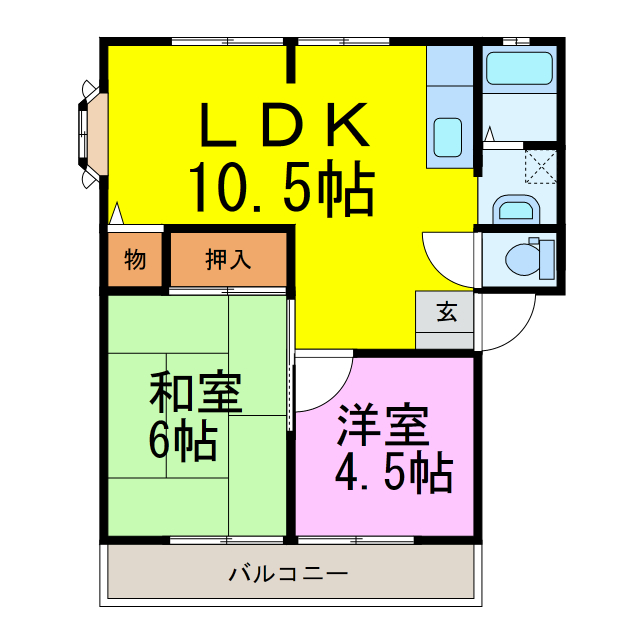 古河市三和のアパートの間取り