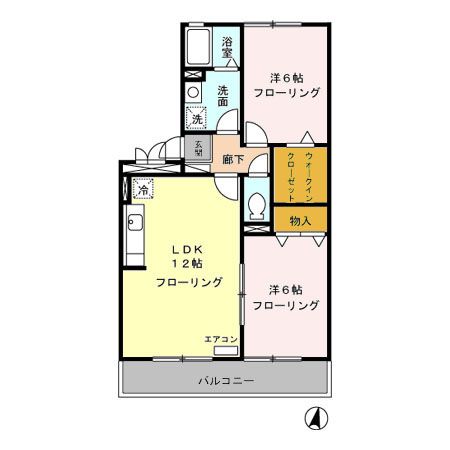 三島市加茂川町のアパートの間取り