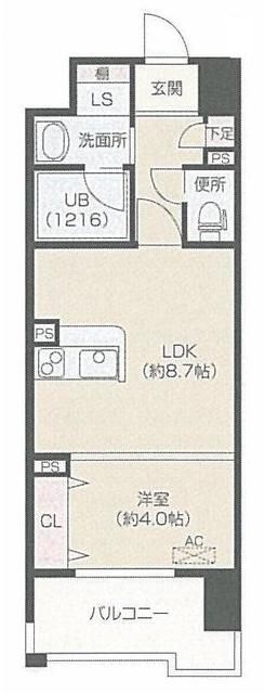 福岡市博多区上呉服町のマンションの間取り