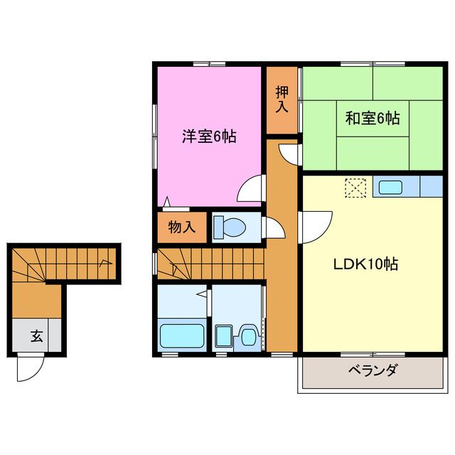 静岡県浜松市中央区半田山５（アパート）の賃貸物件の間取り