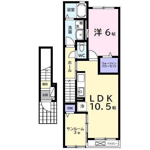 長生郡一宮町船頭給のアパートの間取り